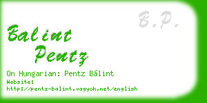 balint pentz business card